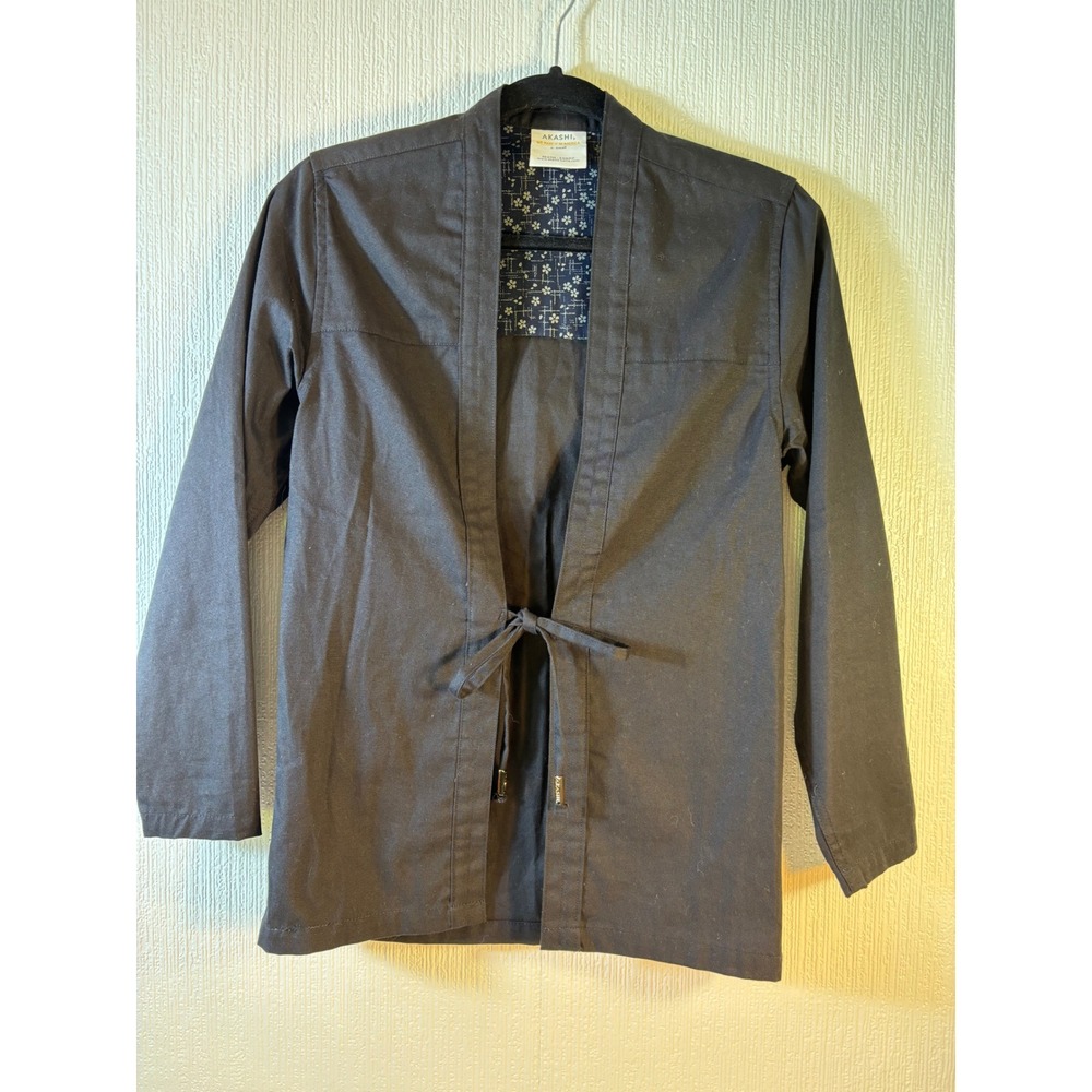 Akashi-Kama Black Noragi Japanese Jacket Black Cotton XS